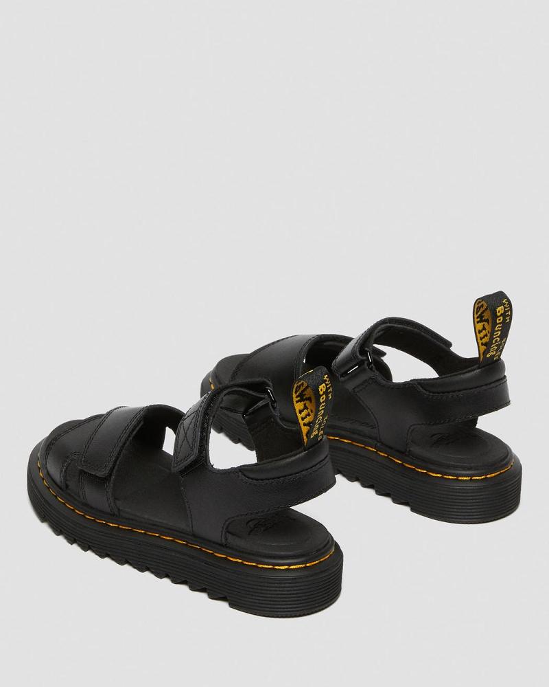 Sandalias Dr Martens Junior Vossie Cuero Niños Negros | MX 102GSO